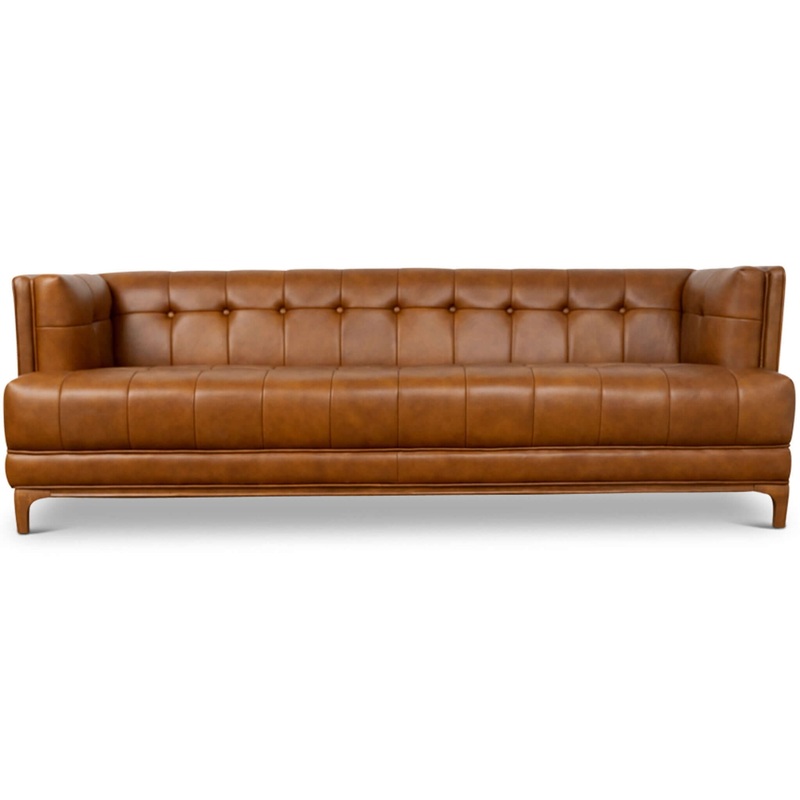 Mara – Tufted Sofa – Cognac / Tan
