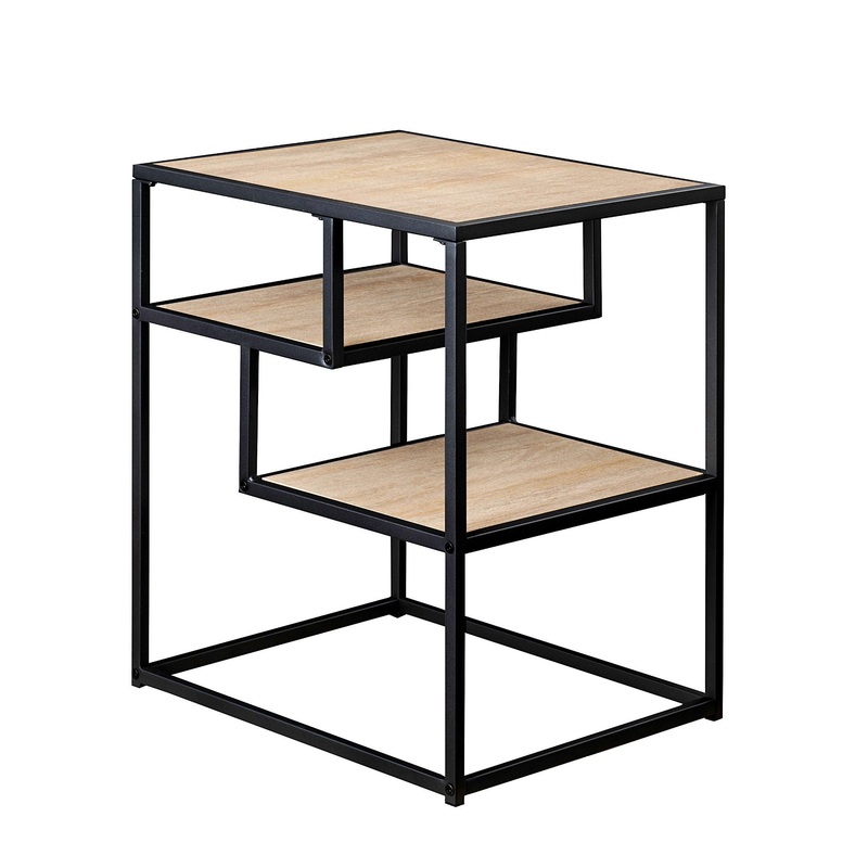 Modern Minimal Floating Shelf Side Table – Coastal Oak