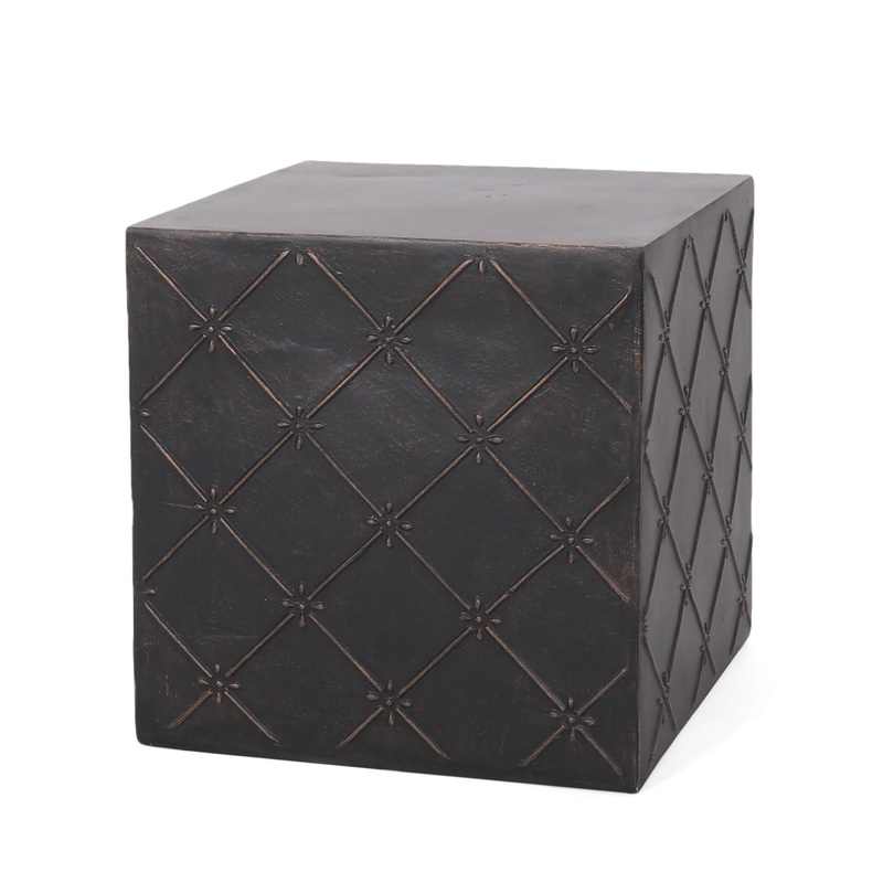 Outdoor Lightweight Concrete, Side Table – Copper