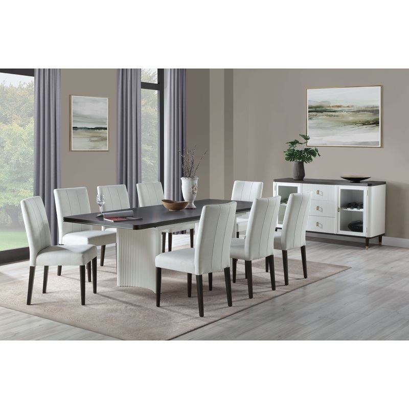 Carene – Dining Table (With Leaf) – Brown / White