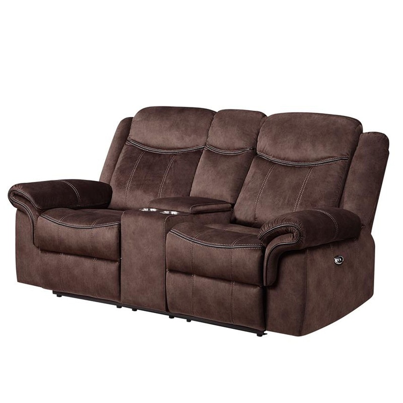 Jimny – Domino Power Console Reclining Loveseats With Power Switch