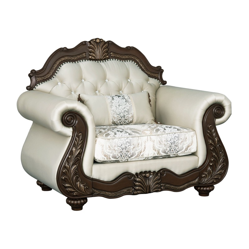 Pierce – Chair With Pillow – Beige / Cherry