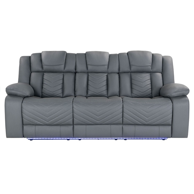Raize – 10 Power Reclining Sofa With DDT, WC And LED – Gray