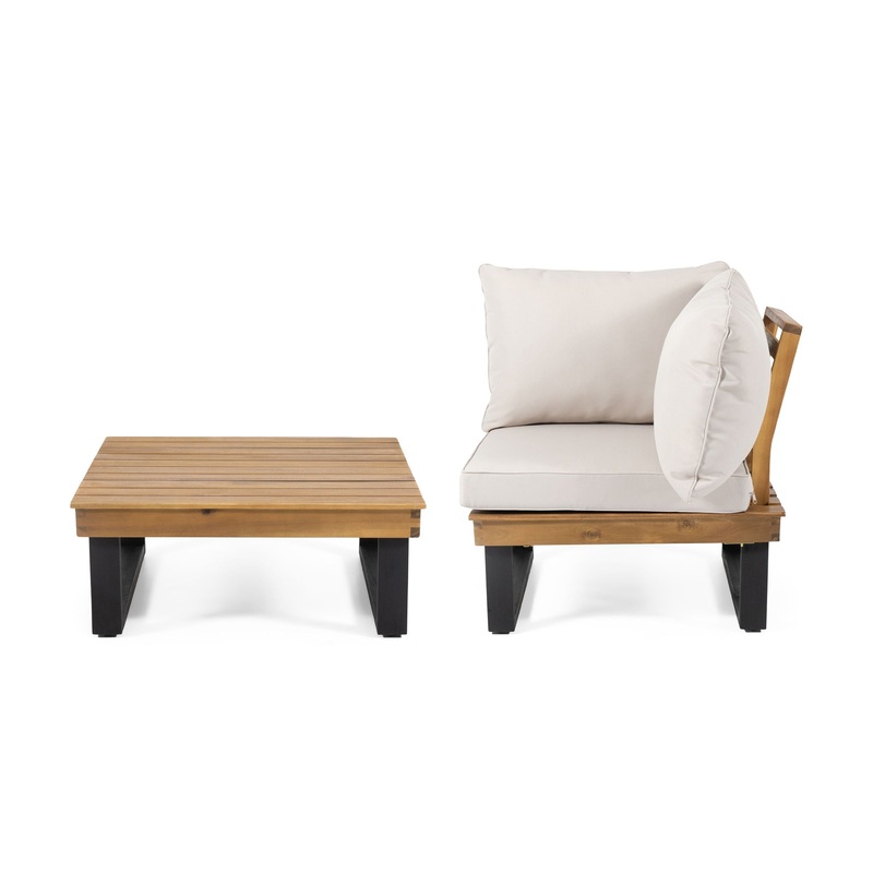 Sebastian – Corner Chair, Coffee Table – Beige