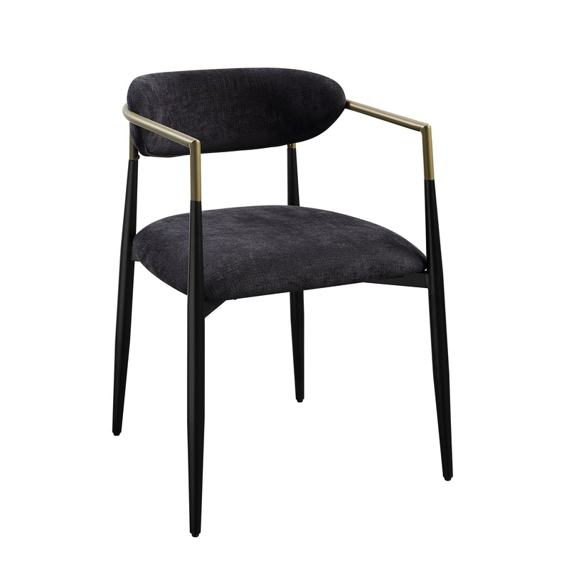 Jaramillo – Chenille Side Chair (Set of 2) – Black