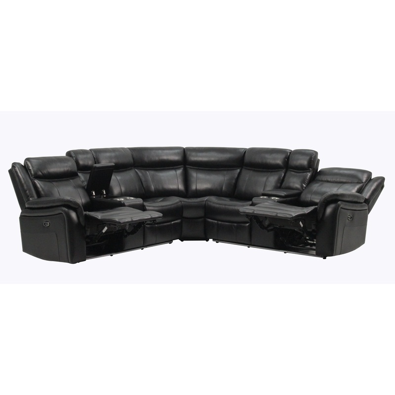 Jupiter – Leather Sectional – Black