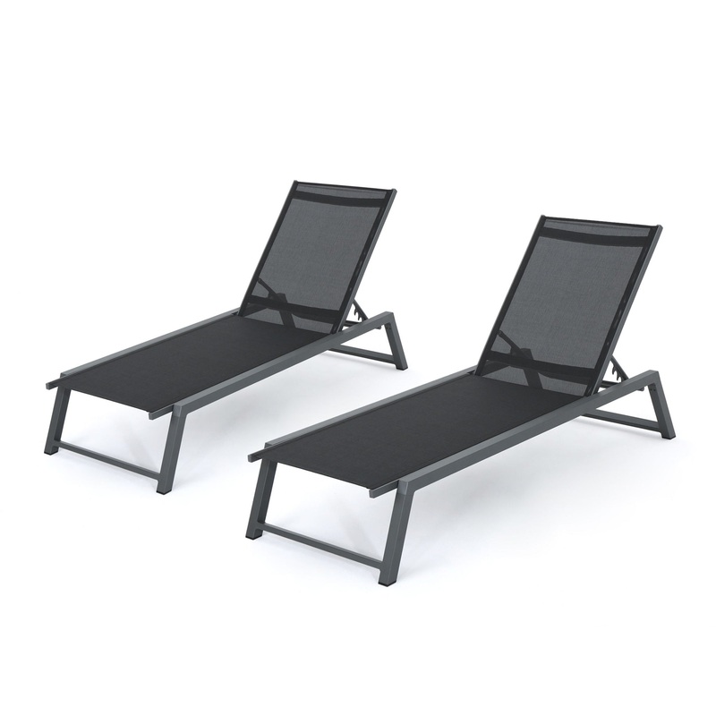 Myers – Modern Chaise Lounge Set With Adjustable Mesh Back