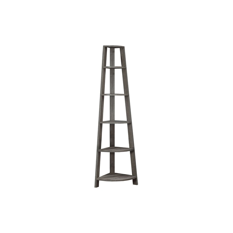 Bookshelf, Bookcase, Etagere, Corner, 5 Tier, For Office, Contemporary & Modern – Taupe