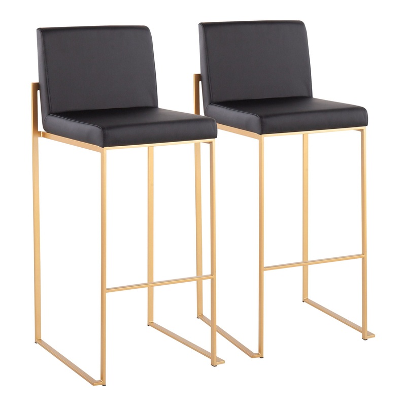 Fuji – Contemporary Design High Back Barstool (Set of 2)