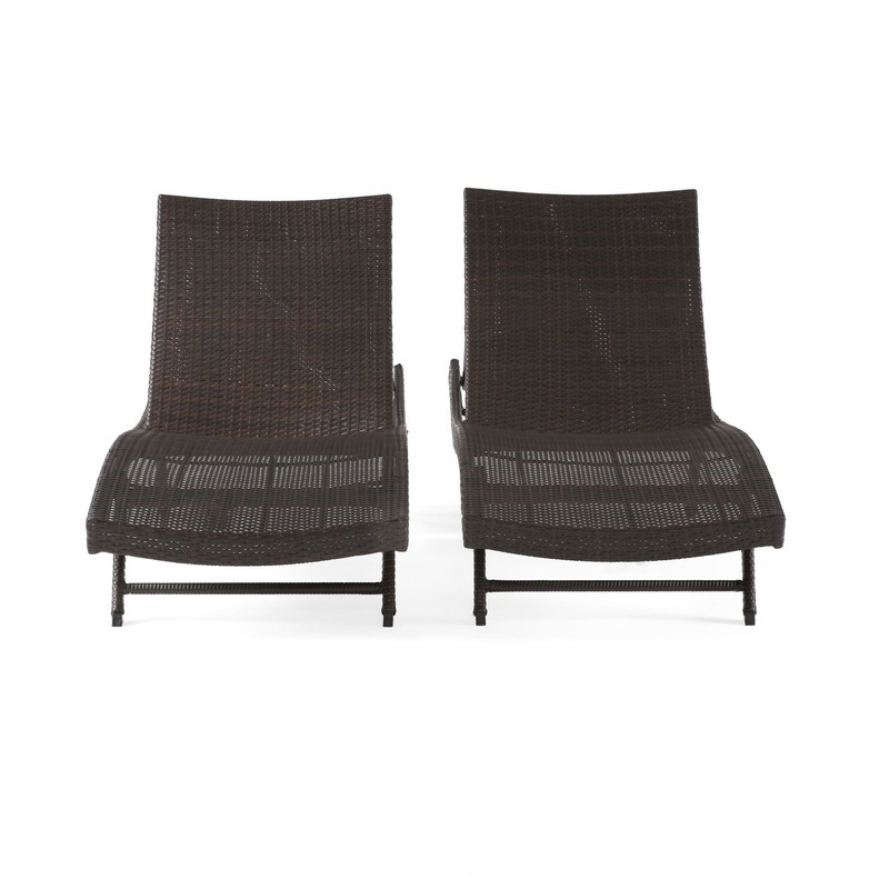 Kauai – Modern Style Wicker Chaise Lounge – Brown Multi