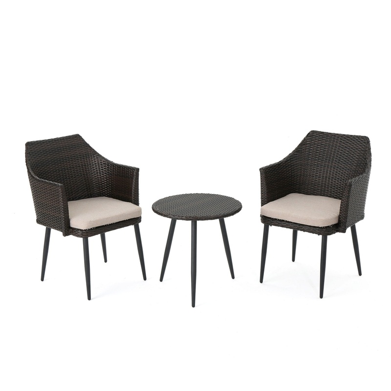 Kenneth – 3 Pieces Chat Set Outdoor Furniture – Brown Multi
