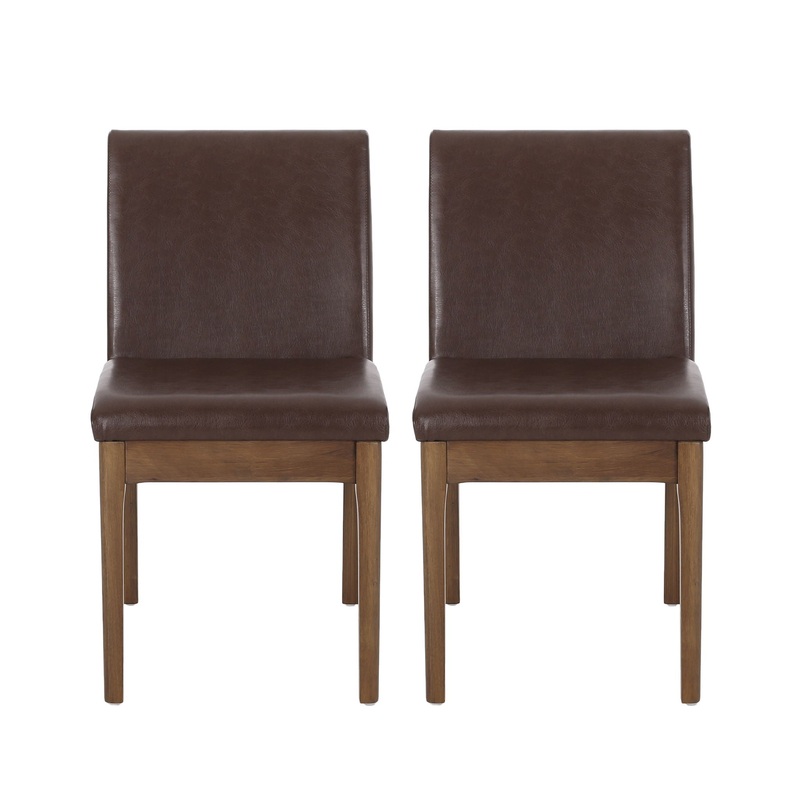 Modern Dining Chair With Upholstery – Dark Brown