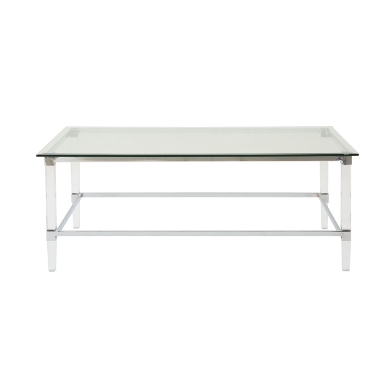Ultra Modern Rectangle Coffee Table With Tempered Glass Surface – Clear