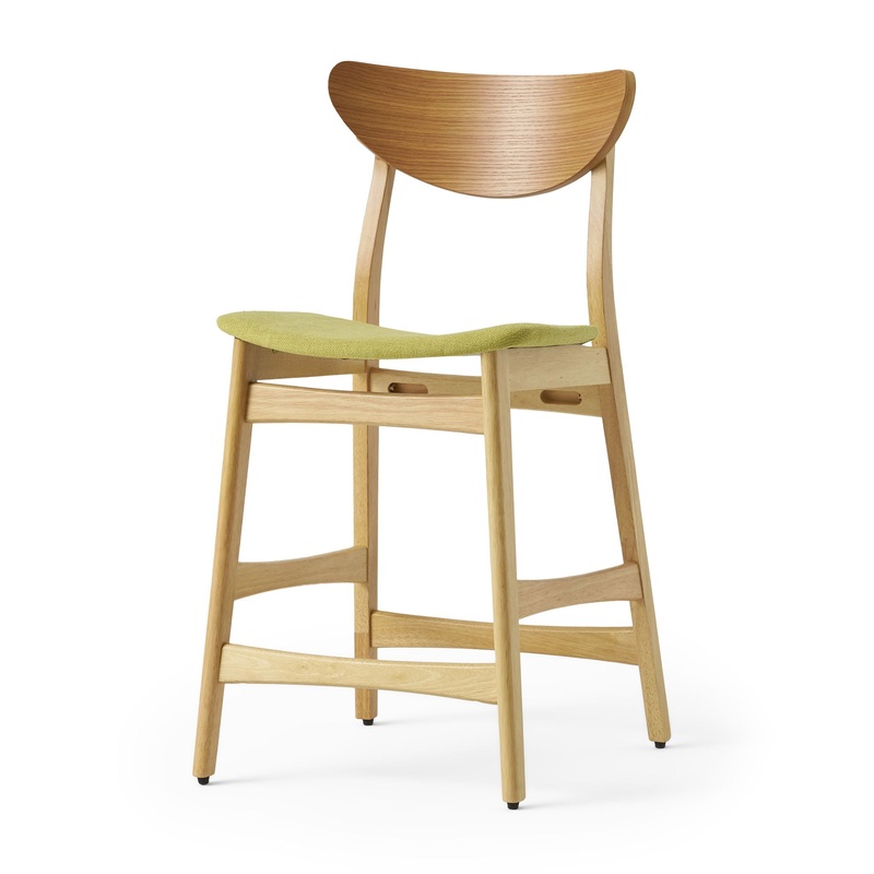 Retro Modern Counter Height Chair Set With Cushioned Seats