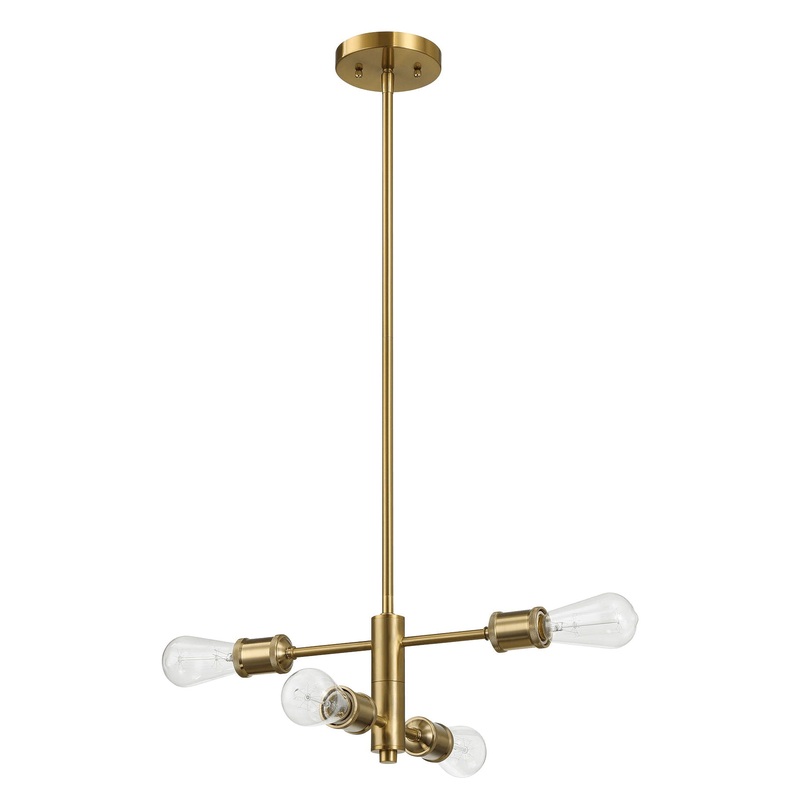 Trellis – 4 Lights Modern Gold Chandelier Vintage Pendant Fixture For Living Room – Clear / Gold