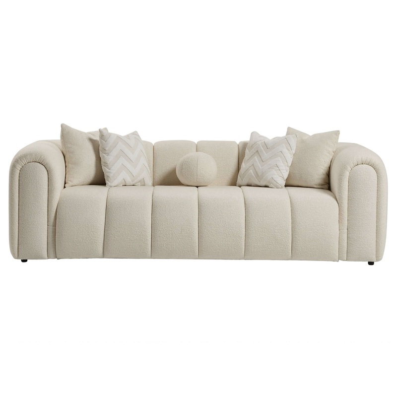 Beatrice – Modern Tufted Sofa – Ivory / White