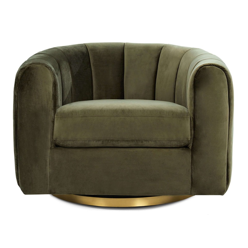 Cosey – Swivel Chair – Gold / Green / Olive Green