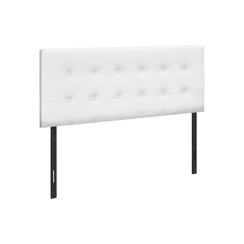 Full Size Headboard Only Upholstered Leather Look – White
