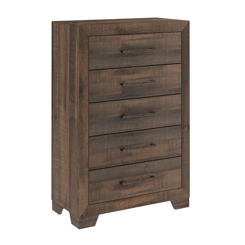 Plinz – 5 Drawer Chest – Brown