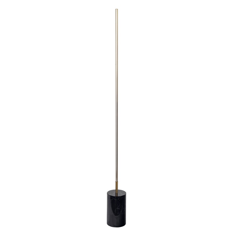 Prism – LED Floor Lamp With On / Off Switch Faux Marble Base – Gold / Marble