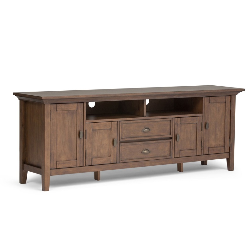 Redmond – TV Media Stand – Rustic Natural Aged Brown