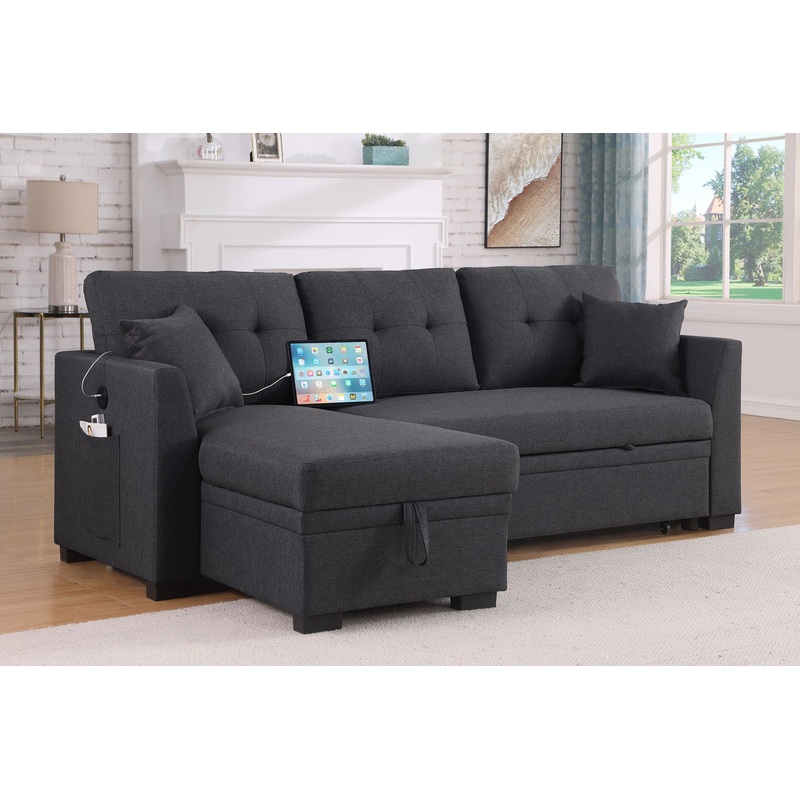 Sectional Sofa Bed – Dark Gray