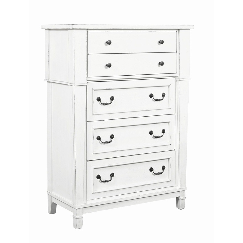 Coastal 5 Drawer Chest – White