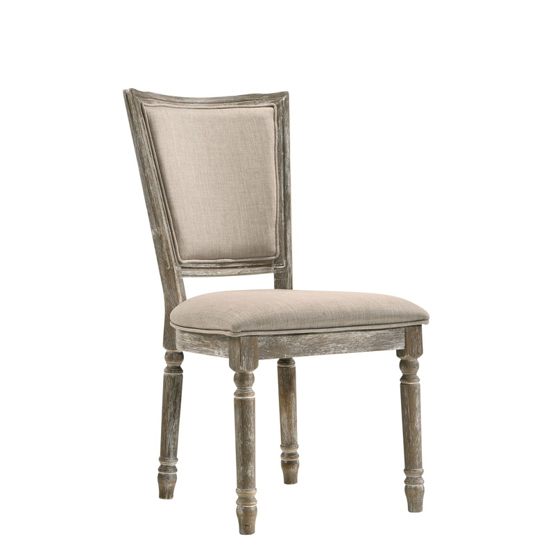 Gabrian – Two Tone, Reclaimed Side Chair (Set of 2) – Beige / Gray