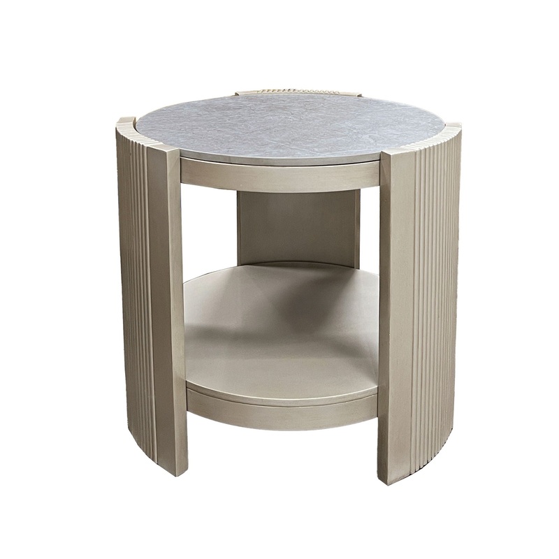 Kasa – Sintered Stone End Table – Champagne