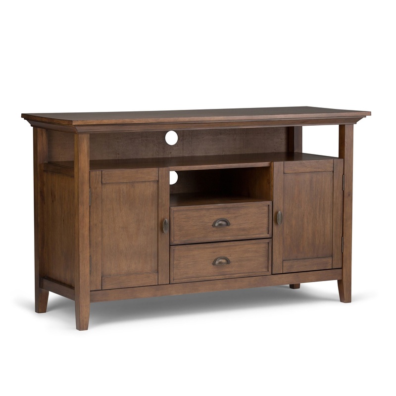 Redmond – Tall TV Media Stand – Rustic Natural Aged Brown