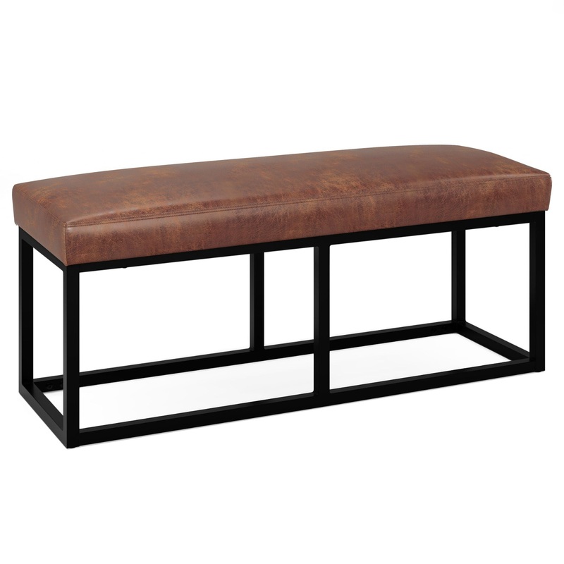 Reynolds – Ottoman Bench – Distressed Saddle Brown