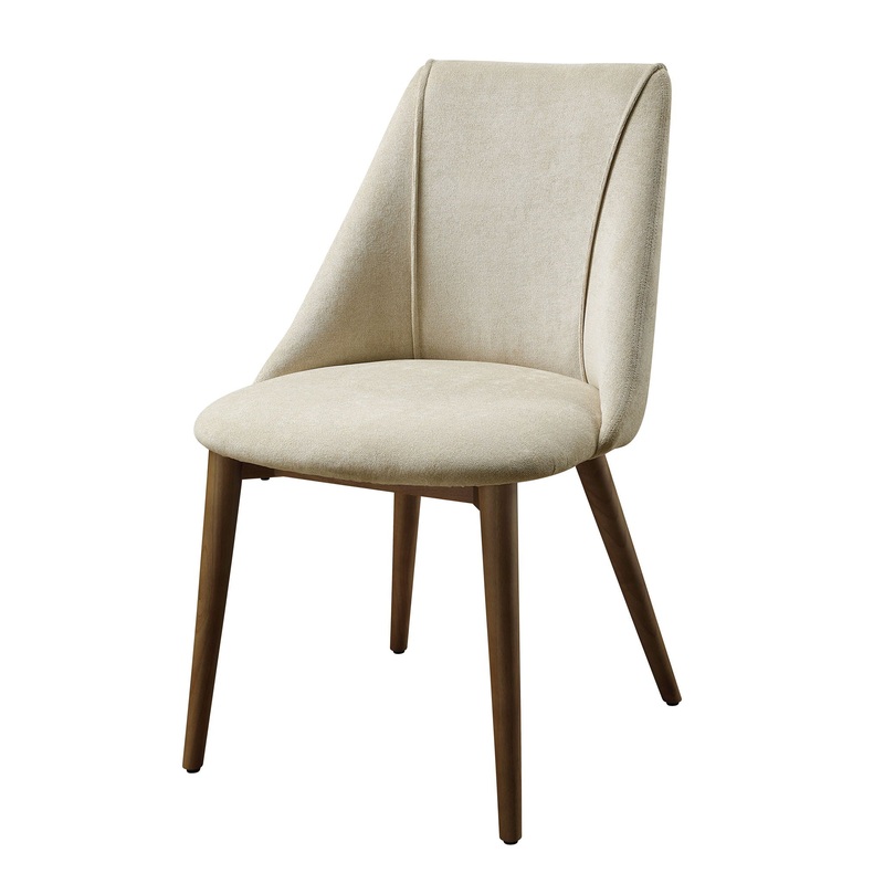 Willene – Polished Microfiber Side Chair (Set of 2) – Beige