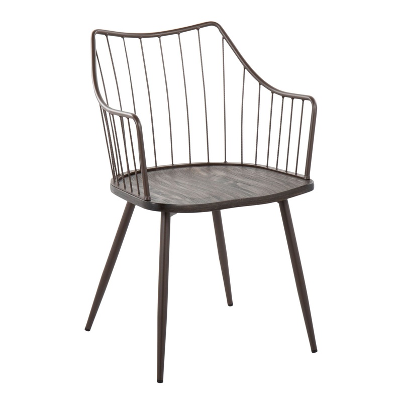 Winston – Farmhouse Style / Dining Chair – Brown / Dark Walnut