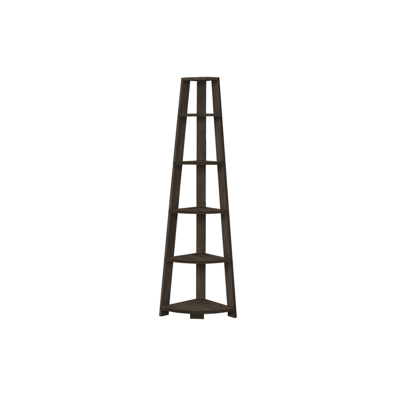 Bookshelf, Bookcase, Etagere, Corner, 5 Tier, For Office, Contemporary & Modern – Oak