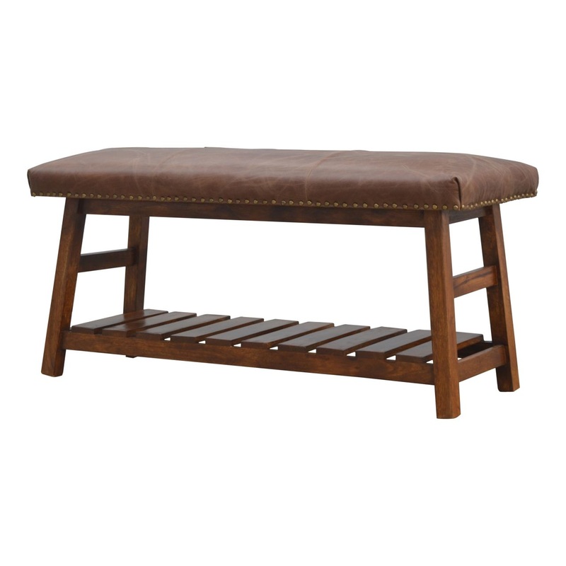Buffalo – Hide Hallway Bench – Brown
