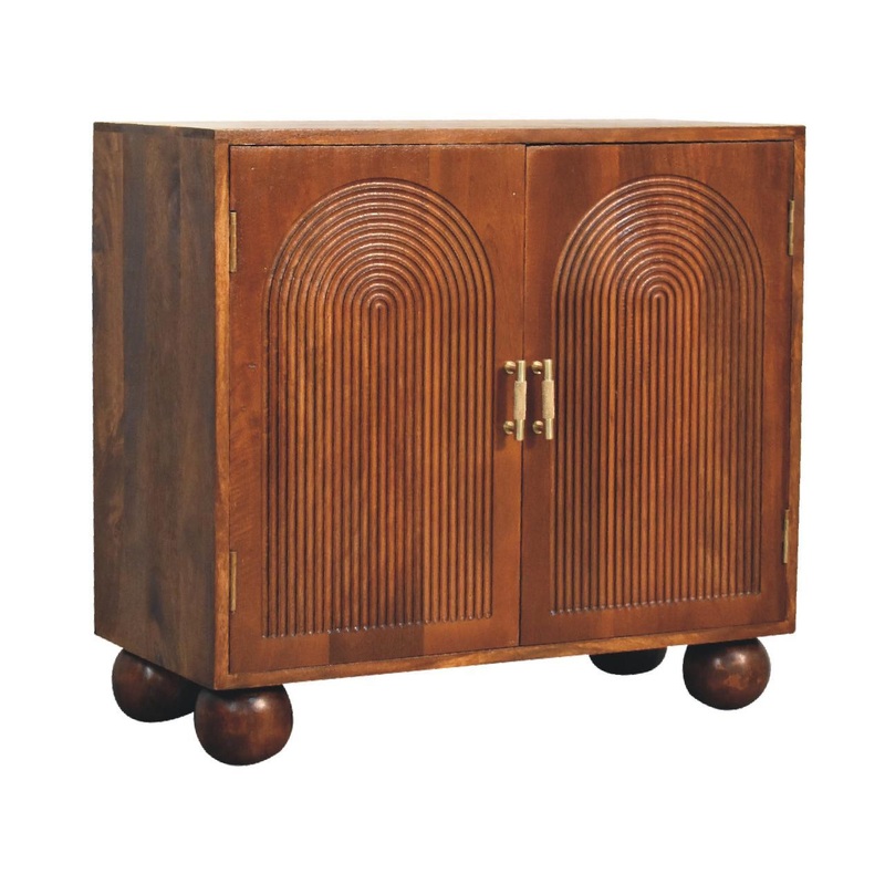Carved Ball Cabinet – Chestnut