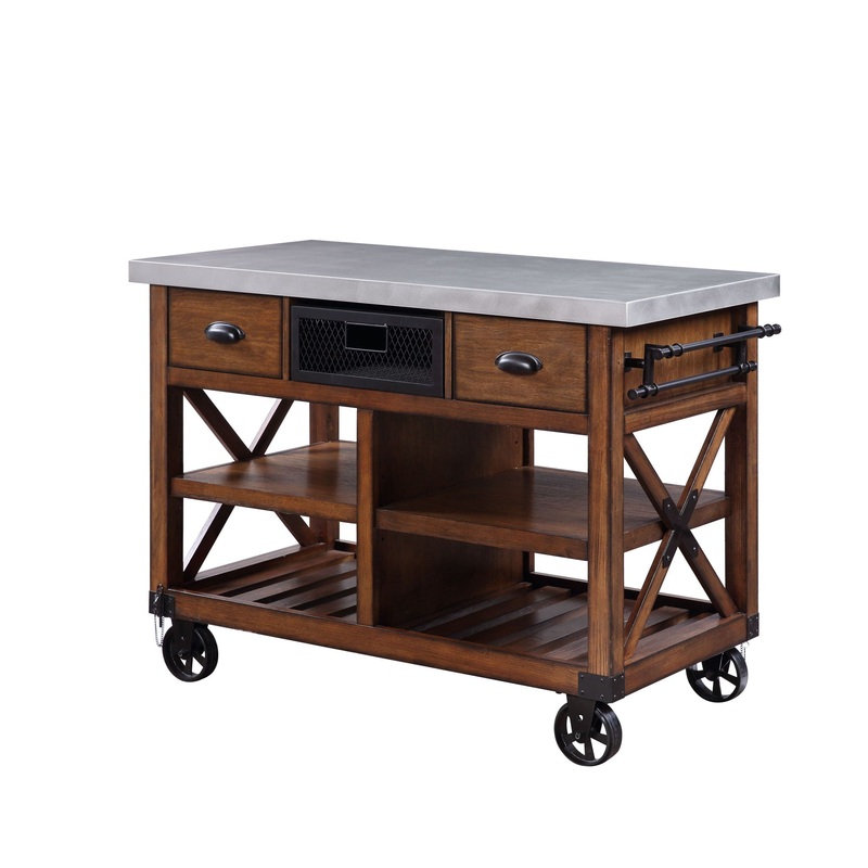 Kailey – Kitchen Cart – Antique Oak