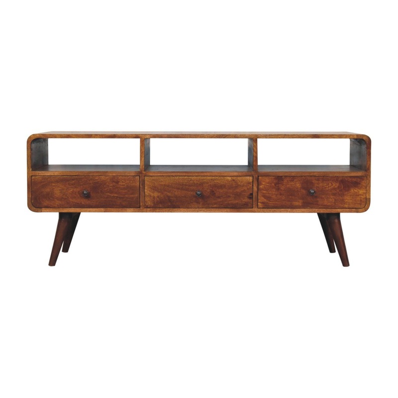 Trio Curved Media Unit – Antique Bronze