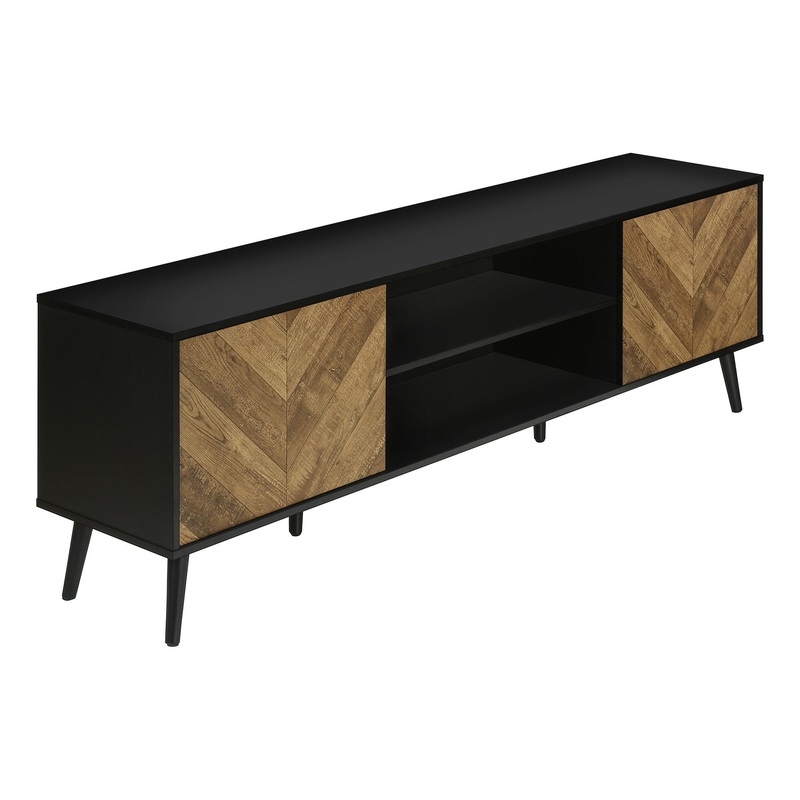 TV Stand, Console, Media Entertainment Center, Storage Cabinet, Modern Design – Black