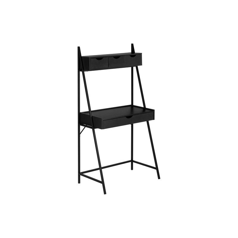 Computer Desk For Home Office, Laptop, Leaning, Storage Drawers, Contemporary & Modern