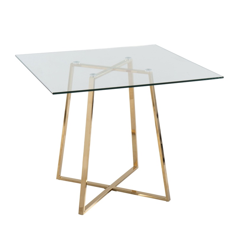Cosmo – Contemporary / Glam Square Dining Table Legs – Clear