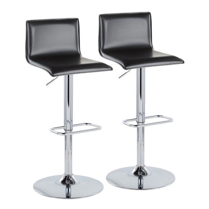 Mara – Upholste Contemporary Adjustable Barstool With Swivel With Rounded Rectangle Footrest (Set of 2)