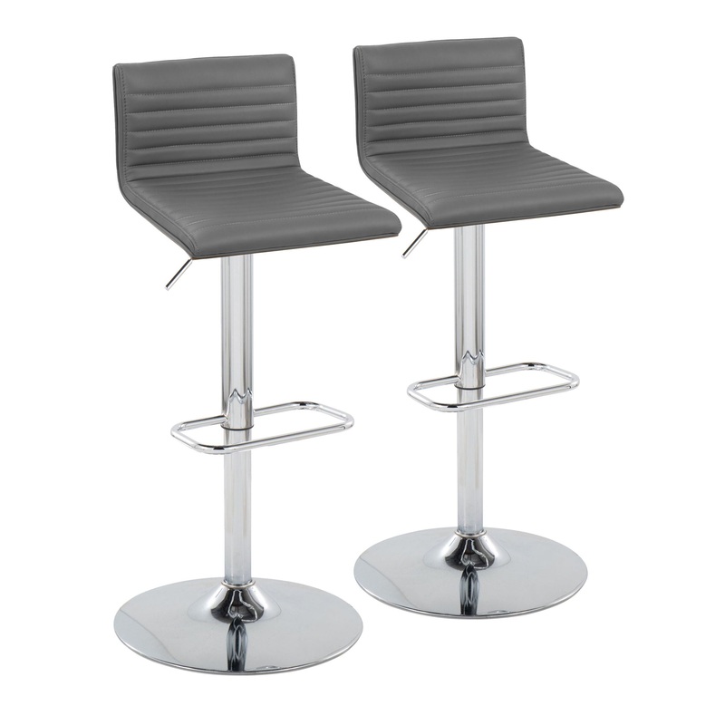 Mason – Contemporary Adjustable Barstool With Swivel With Rounded Rectangle Footrest (Set of 2)