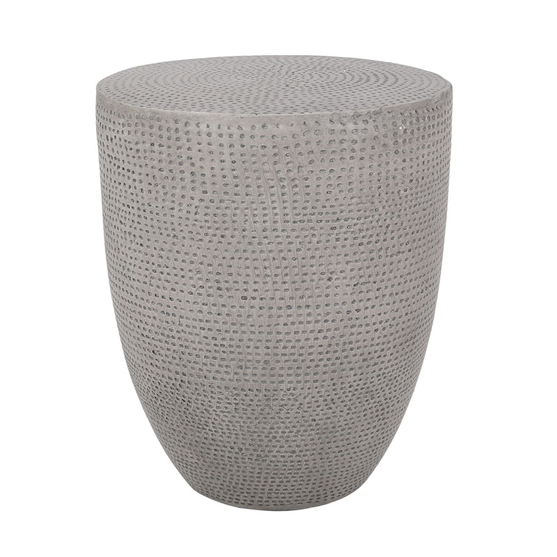 Outdoor Lightweight Concrete, Side Table – Natural
