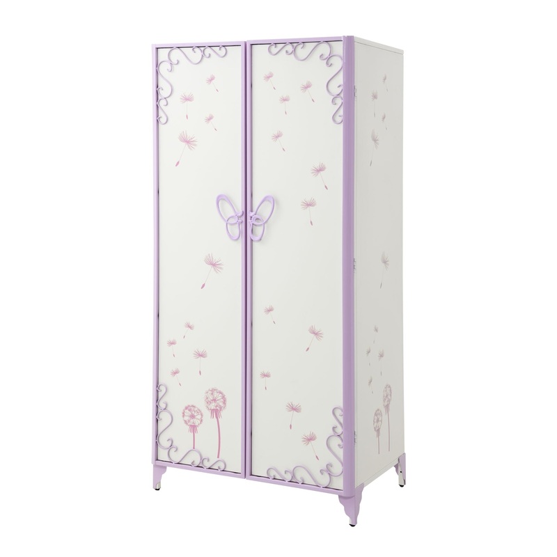 Priya II – Synthetic Leather Purple Wardrobe – Purple / White