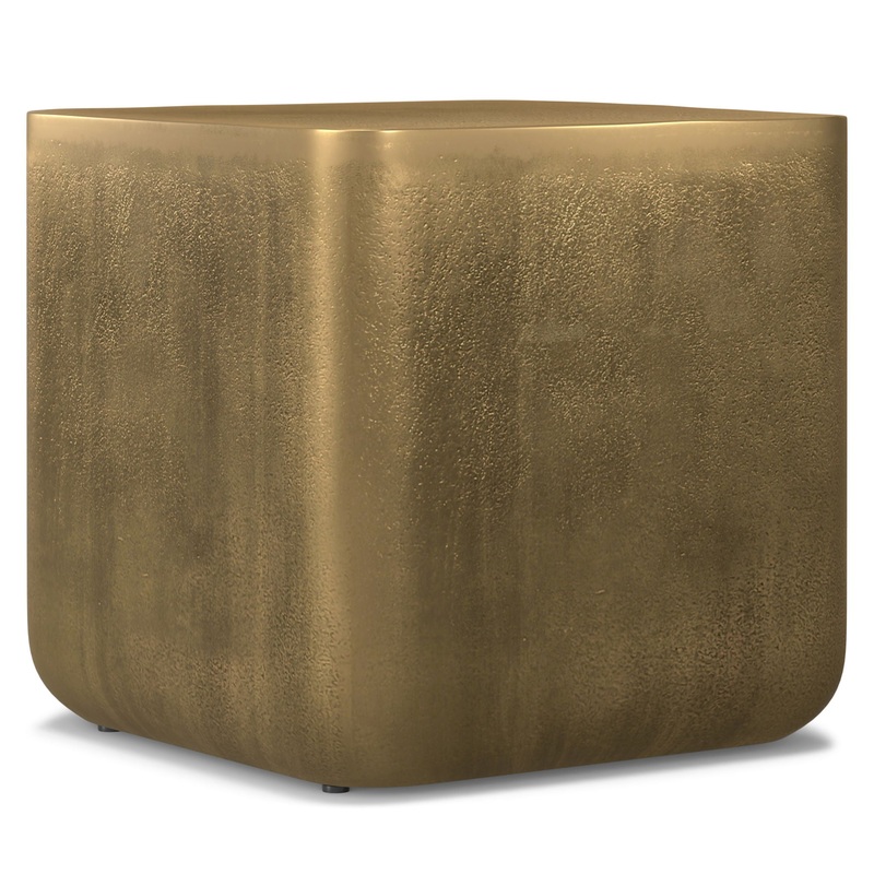 Bassett – Cast Aluminum Side Table – Brown