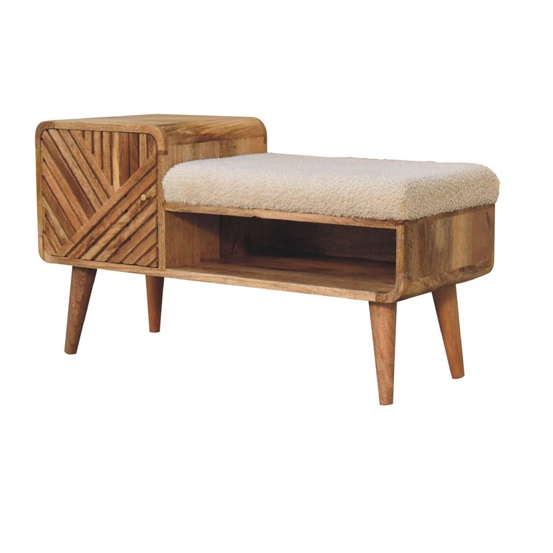 Boucle Carved Telephone Table – Oak