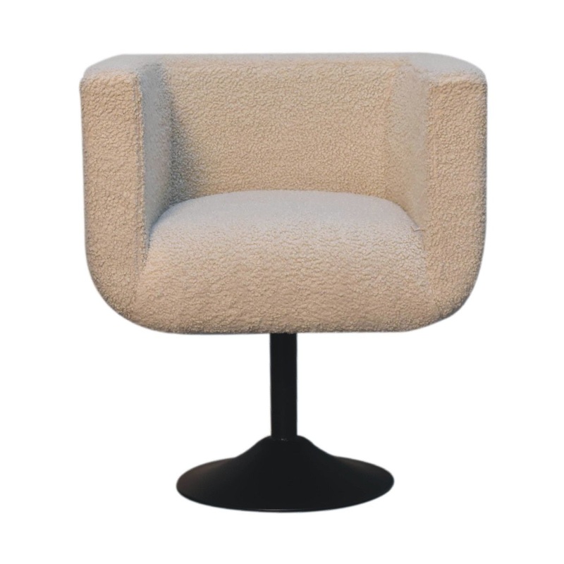 Boucle Swivel Chair – Cream