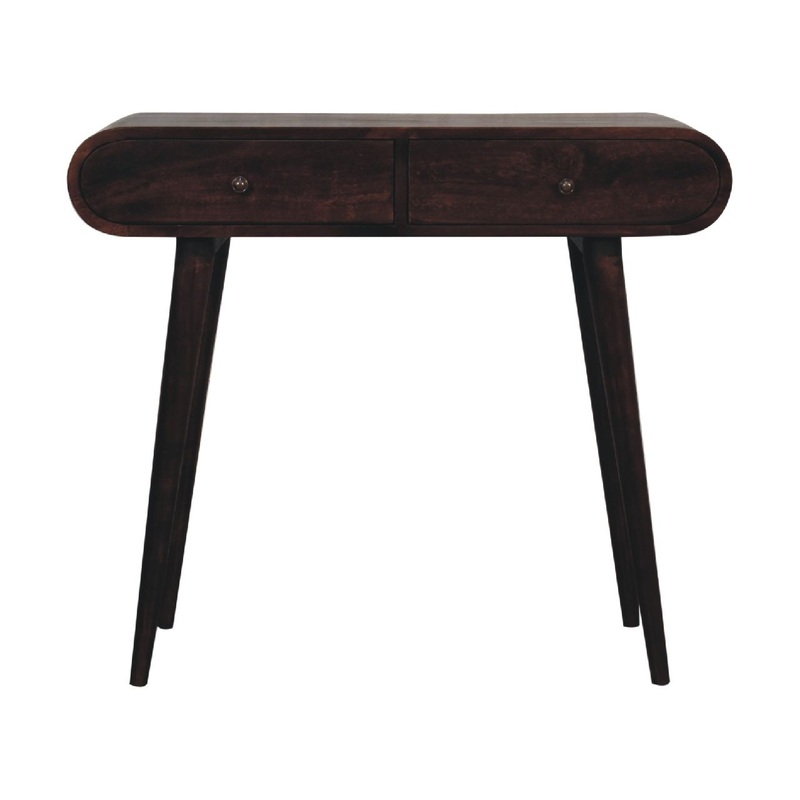 Curved Edge Console Table – Walnut