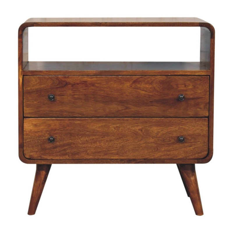 Curved Nordic Charm Console – Brown